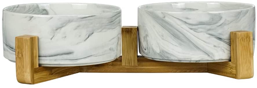 Doppel Keramiknapf Grey Marble - PUPPYROPE MANUFAKTUR®